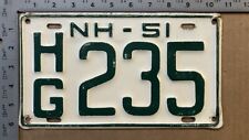 1951 New Hampshire license plate HG 235 Hillsborough Ford Chevy Dodge 14300 picture