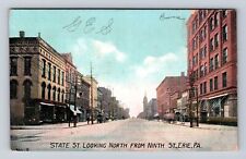 Erie PA-Pennsylvania, State Street Looking North, Antique, Vintage Postcard picture