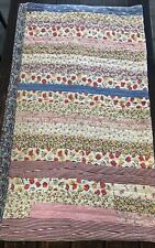 Primitive Feed Sack QUILT 62x64 Inches  Hand Stitched MULTICOLOR 1930s 1940s picture
