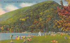 MIDDLEBURY, Vermont VT   BRANBURY BEACH  Swimmers~Sunbathers  c1940's Postcard picture