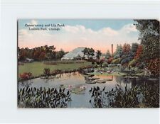 Postcard Lincoln Park Conservatory & Lily Pond Chicago Illinois USA picture