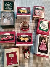 Vintage Hallmark Christmas Ornaments Lot Of 10 Lone Ranger Barbie Cars In Boxes picture