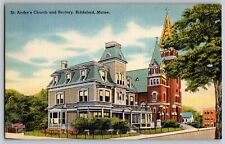 Biddeford, Maine - St. Andre's Church and Rectory - Vintage Postcard - Unposted picture