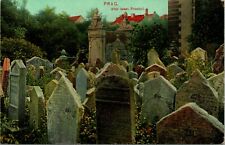 Vtg Postcard 1910s Prague Czechoslovakia Altar Israel Friedhof Destroyed WW2 picture