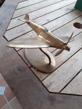 WW2 Trench Art Brass Model Of An RAF Supermarine Spitfire Fighter  picture