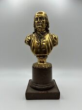 Gold Color Ben Franklin Founding Father Bust Bookend Home Library Decorating picture