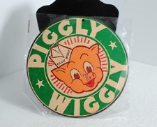 Piggly Wiggly Green Grocery Store Vintage Style Round Sign ~ 7.75 Inches picture