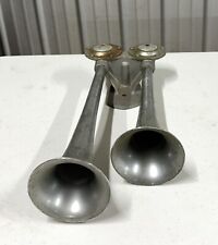 Vintage Distressed  Twin Truck TRUMPET Horn- D-2355-  Chrome Dual Horn Untested picture
