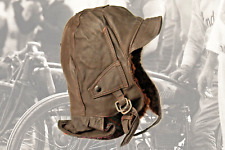 🔥SALE NOS Antique Brown Leather Cap Vintage bike motorcycle 1930 Indian Harley picture