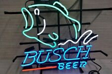 Bass Fish B usch Beer  Neon Lamp Sign Light Bar Wall Decor Windows Glass 24