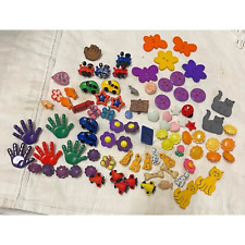 AWESOME COLORFUL LOT FANCY VINTAGE PLASTIC Shaped BUTTONS picture
