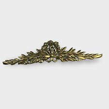 VTG Ornate Brass Wall Hanging Gallery Wall Ribbon Bow Floral Leaves Regency Gold picture