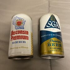 Wisconsin Premium And SGA 12oz. Crimped  Steel Beer Cans By Heileman picture