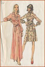 70s Vtg Pleated Buttoned Dress Long or Short Simplicity 5909 Pattern Sz 10 B 32½ picture