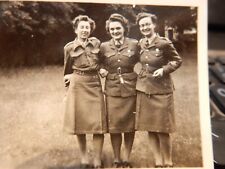 TINY PORTRAIT  -- CAMBERLEY  WW2 MILITARY  THREE HAPPY GIRL CHUMS   WARS END ERA picture