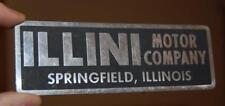 VINTAGE ILLINI MOTOR CO. SPRINGFIELD IL. METAL ADVERTISING CAR TAG SIGN picture
