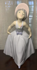 Daisy Lladro 6274 girl bonnet hat daisy bodice Small Chip On Backside ReAD picture