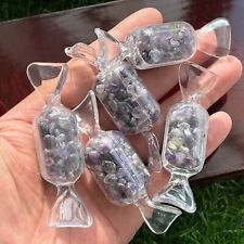 5pc TOP Amethyst Quartz hand Carved Crystal candy gem Reiki Healing picture