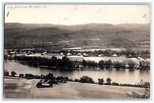 c1910's Birds Eye View From Mt. Sugarloaf South Deerfield MA RPPC Photo Postcard picture