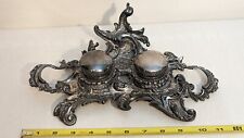 Late 1800's Meriden Britannia Co. #129 Silver Plate Double Inkwell Art Nouveau picture