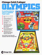 Olympics Pinball Machine Flyer Vintage Chicago Coin 1975 Original NOS Game Art picture