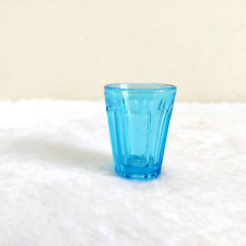 1930 Vintage Aqua Blue Glass Tequila Shot Tumbler Barware Collectible Rare GT60 picture