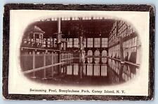 Coney Island New York Postcard Swimming Pool Steeplechase Park Embossed c1910's picture