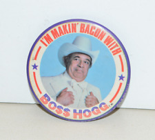 Vintage DUKES OF HAZZARD BOSS HOGG Pinback Button 1980 Retro Collectible picture