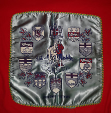 Satin Pillow Cover 1940's Souvenir of Ottawa. Canada 9 Provinces & NFLD.  16X16 picture