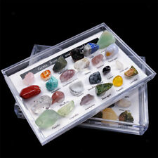 24X Rock Quartz Mineral Collection Display Case Science Teaching Geography Stone picture