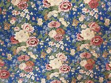 SCHUMACHER WAVERLY Villa Carlotta blue floral printed cotton screenprint 7+ yard picture