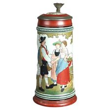 Antique Art & Crafts Scenic Musterschutz Germany Pottery Stein Circa 1900 picture