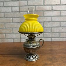 Antique 1890s Bradley Hubbard Jr B&H Nickel Kerosene Oil Lamp w/ Shade picture