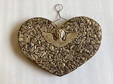Vintage Wooden Milagro Heart 10 X 6” X 1/2” (refurbished) Hand Made USA picture