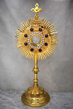 Vintage Antique Traditional Monstrance with Sterling Luna (CU937) chalice co. picture