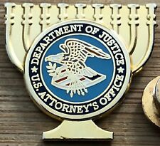 US Attorney's Office - DOJ SEAL & MENORAH version gold Lapel Pin picture