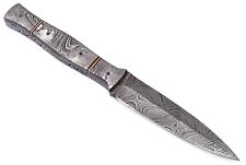 9” Handmade Damascus steel Dagger blade/knife with sheath /hunting/skinner picture