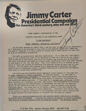 Jimmy Carter Signed  1976 Denocratic Party Convention Speech picture