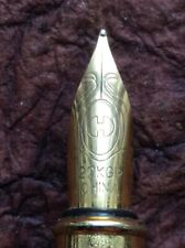 NOT INKED CHINA VINTAGE FOUNTAIN PEN 2098 GOLD PLATED  22K GP TWO SEALS DESIGN picture