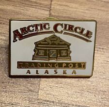 Vintage Artic Circle Alaska Trading Post Pin Back Hat Pin Gold Tone picture