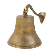 1842 - Shipwrecked Rustic Iron Styled Antique Brass Ships & Boat Decorative Bell picture