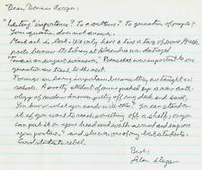 RARE “Pulitzer Prize for Poetry” Alan Dugan Hand Written Letter COA picture