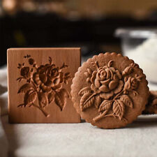 Flower Wooden Cookie Mold Kitchen Cookie Cutter Gingerbread Cookie Stamp Biscuit picture