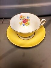 Vintage Queens Royal Yellow Bone China Tea Cup And Saucer picture