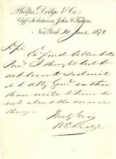 William Earl Dodge signed letter - Autograph - Autographs of Famous People picture