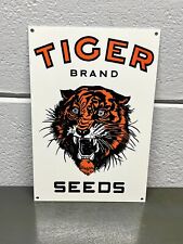 TIGER Brand Seeds Thick Metal Sign Feed Farm Agriculture Tractor Gas Oil Sales picture