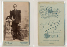 P.Claret, Paris, officer, soldier, military rider, 28th regiment, ID picture