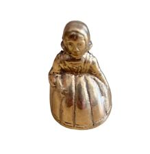 Small Vintage Brass Lady bell 2 Inches Tall picture