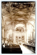 c1940's Interior Church Coyoacan Mexico Vintage RPPC Photo Postcard picture