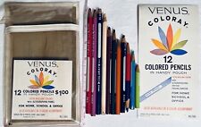 Vintage Venus Coloray 12 Colored Pencils No. 1565 Original Pouch 1 Missing Used picture